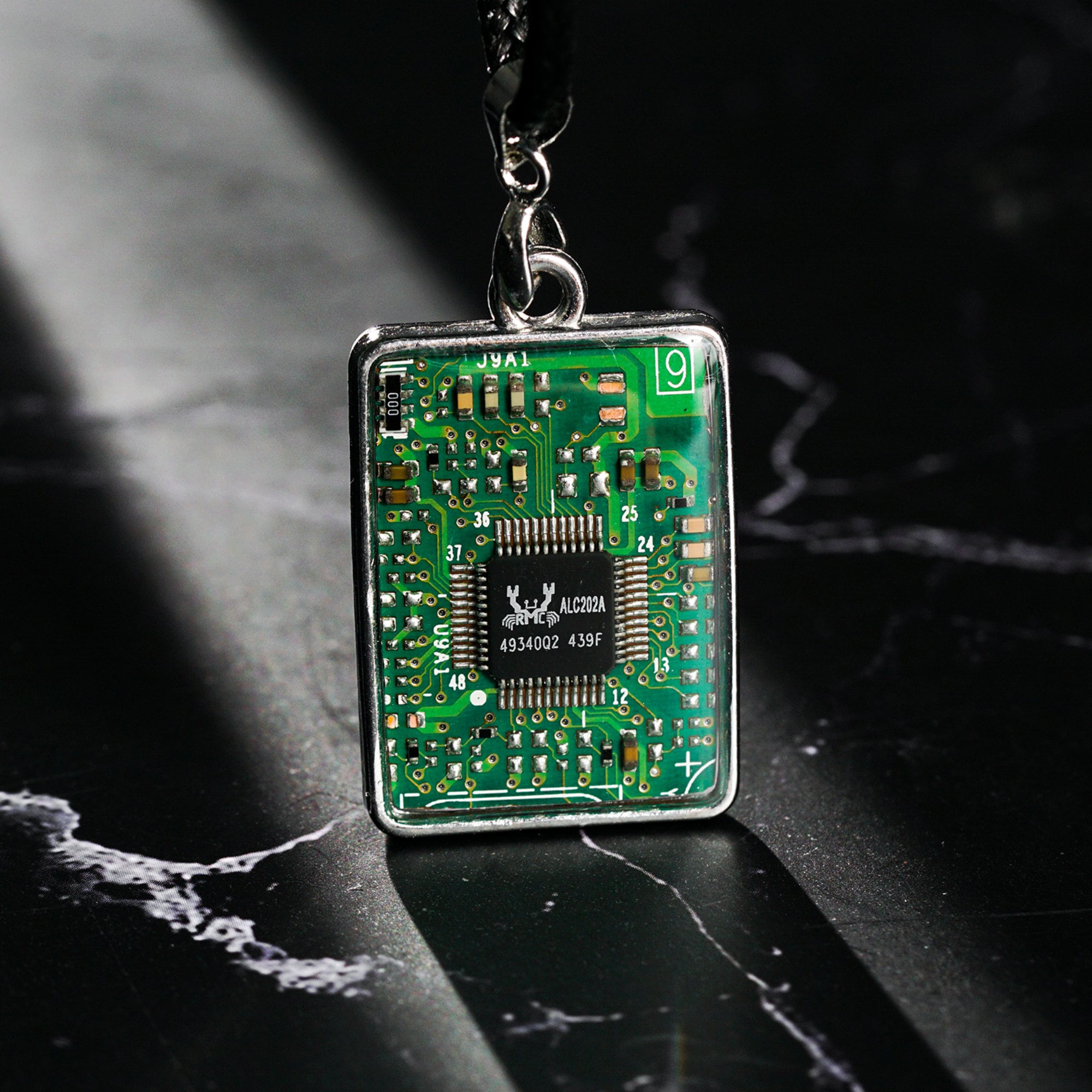 SALE50% Green Circuit Board Necklace Resin Recycled Motherboard necklace Geek Chic Necklace Wearable Technology Computer Computer Programmer