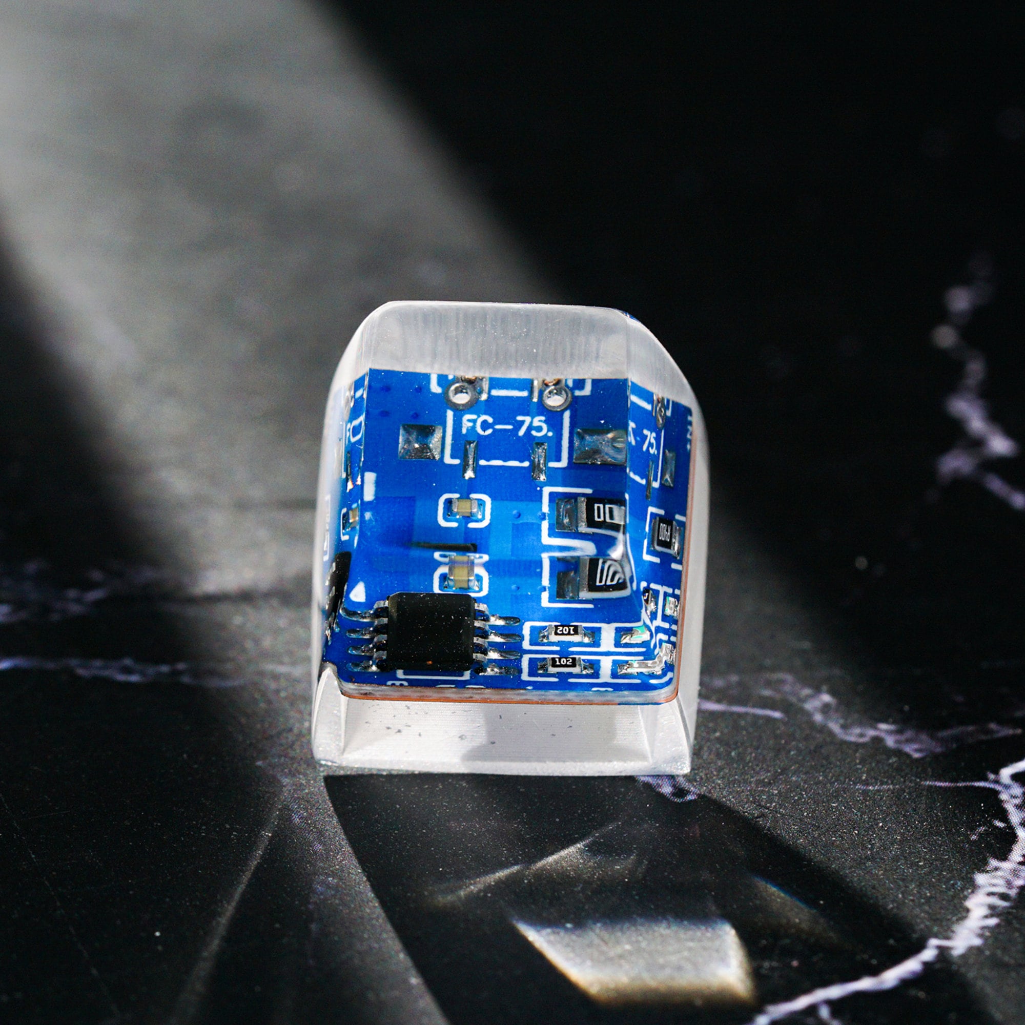 SALE 50% Blue Circuit Board Chip Keycap Artisan Resin Keycap Keycap for MX Cherry Switches Mechanical Keyboard Gift for Him computer nerd